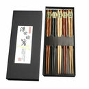 5 Pairs Japanese-style Handmade Reusable Natural Wooden Chopsticks kitchen  R7I9