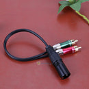 1FT XLR Male to 2 RCA Male Audio Adapter Cable Cord 3 Pin Audio Metal Connector