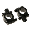 2x Motorcycle Bike 22mm Handlebar Mirror Mounting Clamp Bracket Clip Black