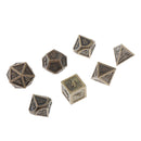 Set of 7Pcs Polyhedral Metal Dices Game Gice for  , DND MTG
