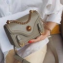 Wild Chain Slanting Small Square Bag Belt Buckle Decorative Female Bag Roun