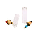 2pcs Mini Glass Bottle Vial Tube Potion Perfume Cork Jars Wish Pendant Charm