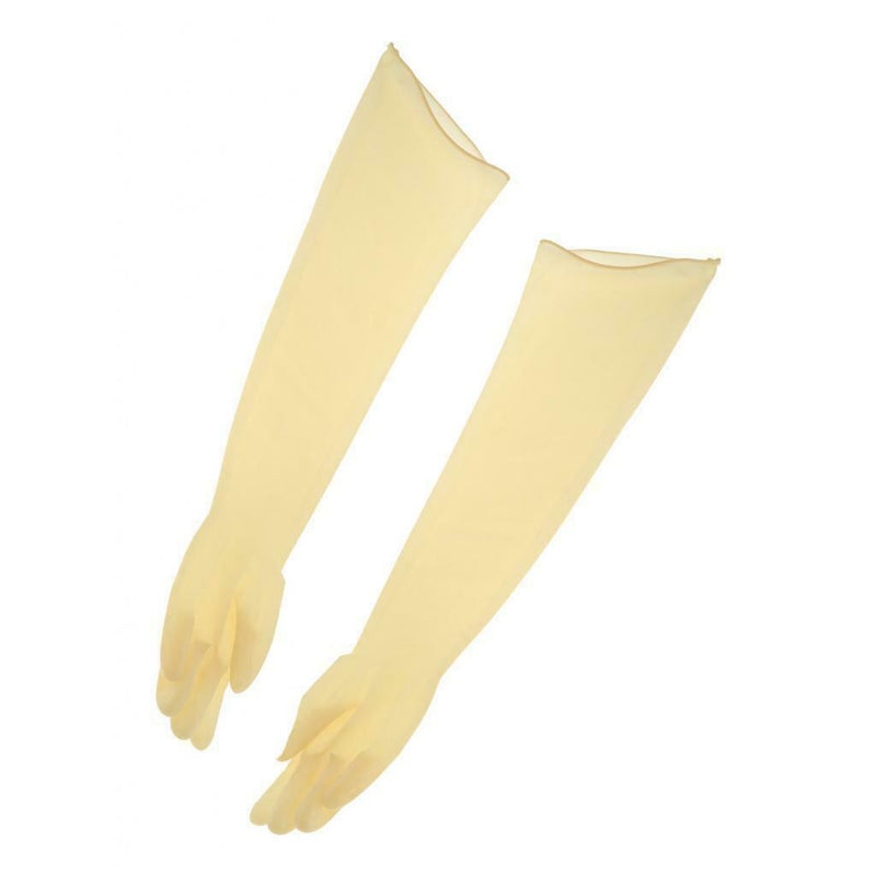 1 Pair 70cm Industrial Anti Acid Alkali Rubber Gloves Yellow 700x160x0.8mm