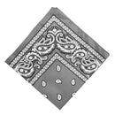 Unisex Cotton Paisley Print Cowboy Bandana Head Wrap Wristband Kerchief Gray