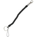 Lobster Clasp Hook Lockable Cord Stripe Elastic Black Coil Lanyard for