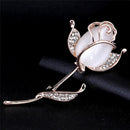 Opal Flower Brooch Pin Rhinestone Crystal Dress Wedding Party Brooch Jewelry JR