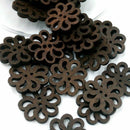 40pcs/lot PRO Flower Cute Wooden Buttons Sewing Craft Button 20MM NEW S0Q6