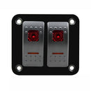 12V-24V 2 Gang red Rocker Switch Panel Circuit Breaker Boat Marine Waterpro