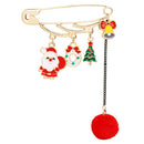 Christmas Pendant Brooch Metal Women Clothes Lapel Pins Badge Jewelry Gift