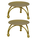 2pcs Iron Plate Candle Holder Decorative Pillar Candle Plate Pedestal Stand