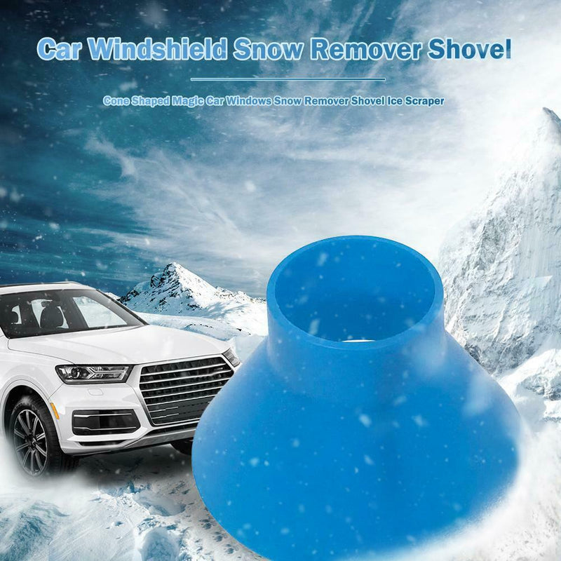 Cone Shaped Magic Car Windows Snow Remover Shovel Ice Scraper (7.5cm Blue)