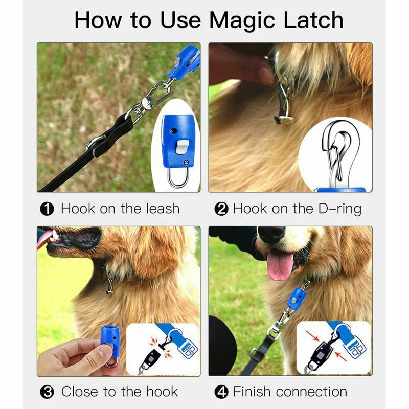 1X(Magic Latch Magnetic Automatic Dog Leash Connector One Press Connection