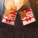 100 Pcs Candy Bags Cute Sachet Bag Pattern of Santa Claus Bag Pouch for Can K5Q5
