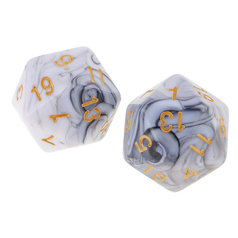 10X D20 Polyhedral Game Dice for RPG Dungeons and Dragons Party Games White