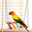 8pcs Bird Parrot Swing Toys Chewing Hanging Hammock Bell Pet Climbing Ladder Kw
