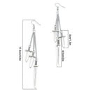 New Fashion Punk Tassels Sword Shape Pendant Drop Dangle Stud Earring Jewelr Hn