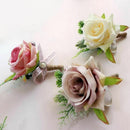 Rose Flower Silk Boutonniere Corsage Accessories wedding decorations Nude p H4L8