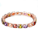 linked bangle bracelet Cubic Zirconia chain fashion Women gift Bridal, 18CM X5M5