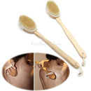 Natural Wood Bath Shower Body Back Brush Bristles SPA Long Handle Scrub Massager