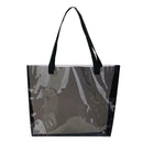 Clear Women Handbag Transparent Shoulder Bag Large Shopping Totes (Black)