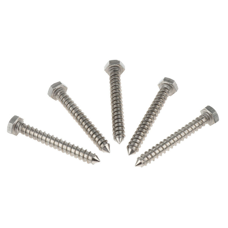 5 Pieces M6 Stainless Hexagon Hex Head Self Tapping Screws Hardware M6 x 50