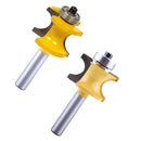 2pcs 8mm Shank Half Round Bearing Bullnose Router Bit Set Carbide Tipped Round