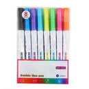 8 Colors Double Line Outline Pens Set Drawing Highlighter Marker 9.5*14cm