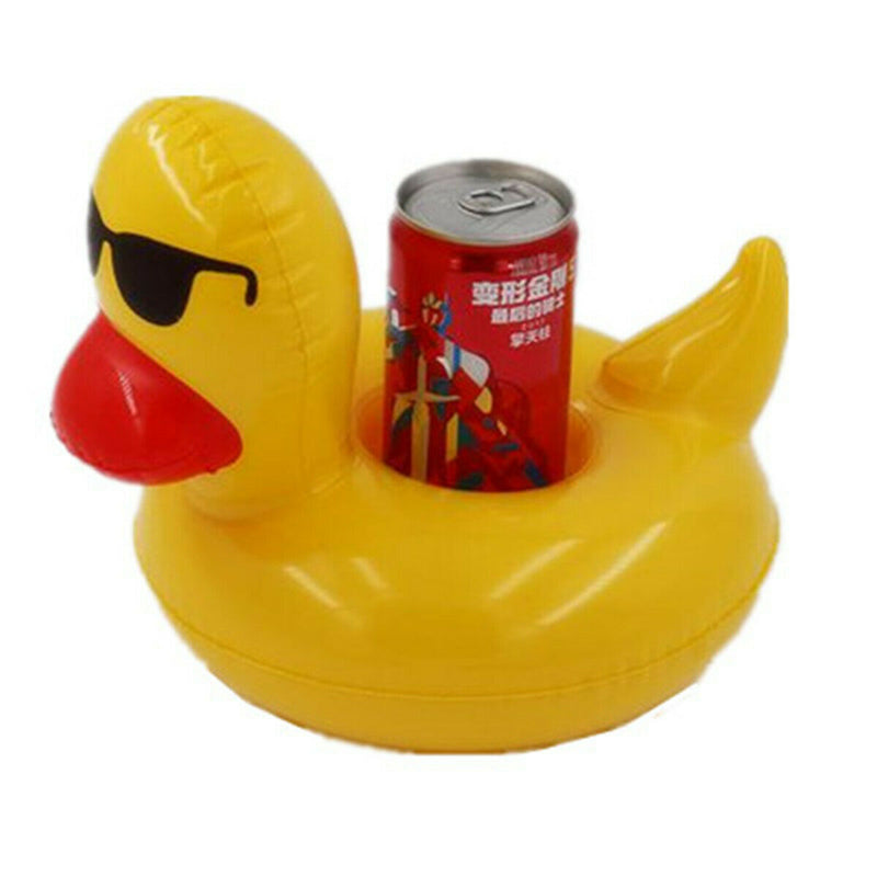 Inflatable Duck Floating Swimming Pool Beach Drink Can Cup Beer Holder Boat Toys