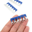 5Pcs TB-1506 15A 6 Postions Pre Insulated Terminal Barrier Strip Blue FT