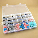 24 Slots Adjustable Grids Jewellery Storage Box Beads Craft Organizer Case