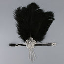 Retro 1920s Headpiece Black Feather Flapper Headband Great  Headdress