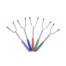 5Pcs Telescoping Stainless Steel Roasting Stick BBQ Hot Dog Forks Kitc DGL TSC