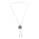 Women Cubic Zirconia Flower Long Adjustable Chain Pendant Sweater Necklace  I7M9