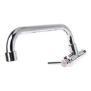 Kitchen Basin Faucet Wall Mounted Single Cold Water Tap Crosswise Chrome Plated