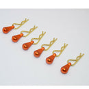 6x Metal Body Clip Pins w/ Pull Tabs for 1/16 1/18 1/24 1/28 RC Truck Buggy