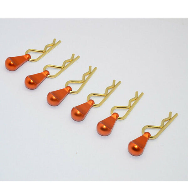 6x Metal Body Clip Pins w/ Pull Tabs for 1/16 1/18 1/24 1/28 RC Truck Buggy