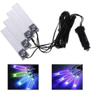 4X LED Car Interior Atmosphere Blue Light Charge Floor Decor Lamp Accessories FT