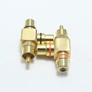 2Pcs RCA Audio Splitter Plug Socket RCA Adapter Converter 1 Male to 2 Female