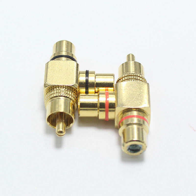2Pcs RCA Audio Splitter Plug Socket RCA Adapter Converter 1 Male to 2 Female