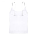 Summer Fitness Slip Sport Camisole Solid Women Vest With Chest Pad (White) A