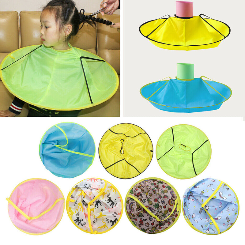 Baby Hair Capes Umbrella Catcher Styling Haircut Gown Salon Barbers Blue