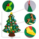 3Ft DIY Felt Christmas Tree Set with Toddlers 33Pcs Ornaments Xmas Decorati