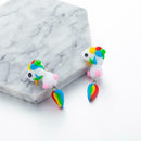 Colorful Cartoon Horse Dangles Earrings Cute Pony Ear Drop Women Jewelry