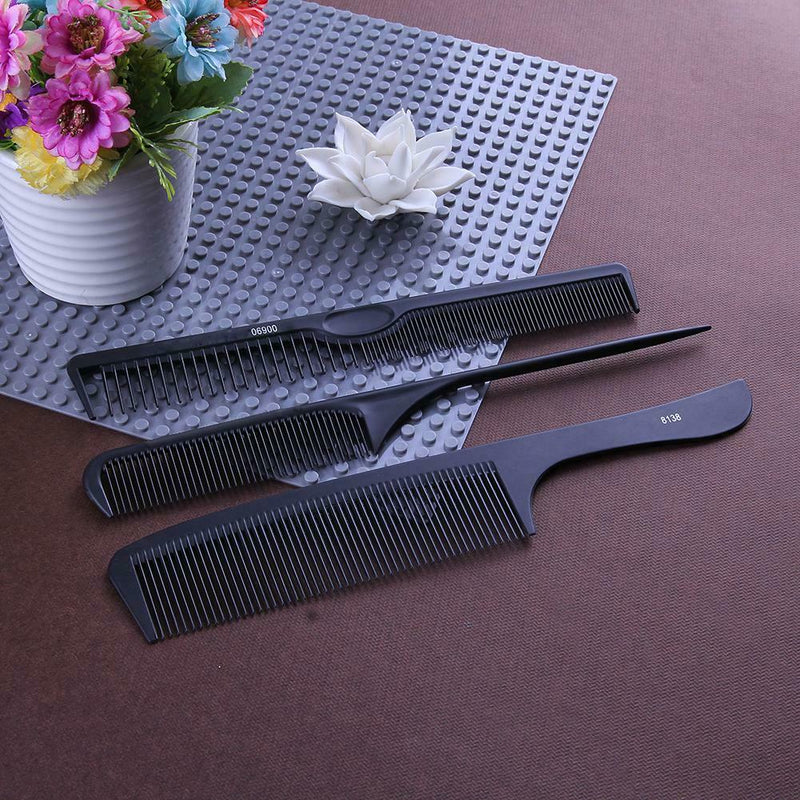 3pcs/Set Anti-Static Carbon Double Cut Comb Professional Beauty Salon Tools A