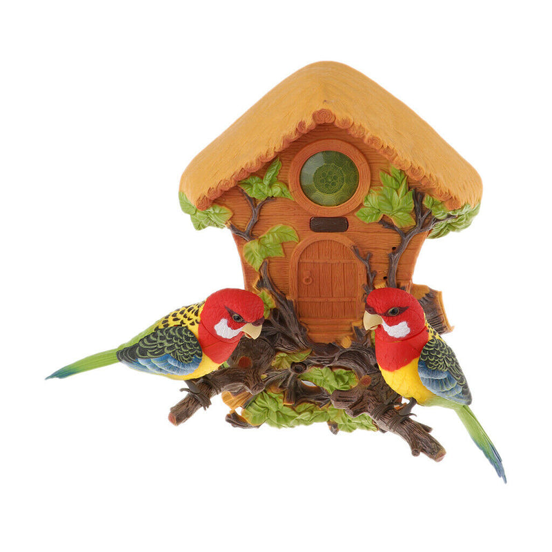 Wall Mounted Simulated Chirping Dancing Parrots Birds Realistic Motion Sensor