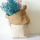Woven Storage Basket Hemp Rope Flower Pot Dirty Clothes Laundry Hamper With