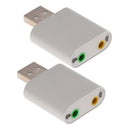 2x USB2.0 External Sound Card Audio Adapter 3.5mm Microphone /Headphone Jack