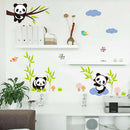 Cute Zoo Animal Panda Tree Birds Kids Roomdecor Baby Room Decals Wall StickES