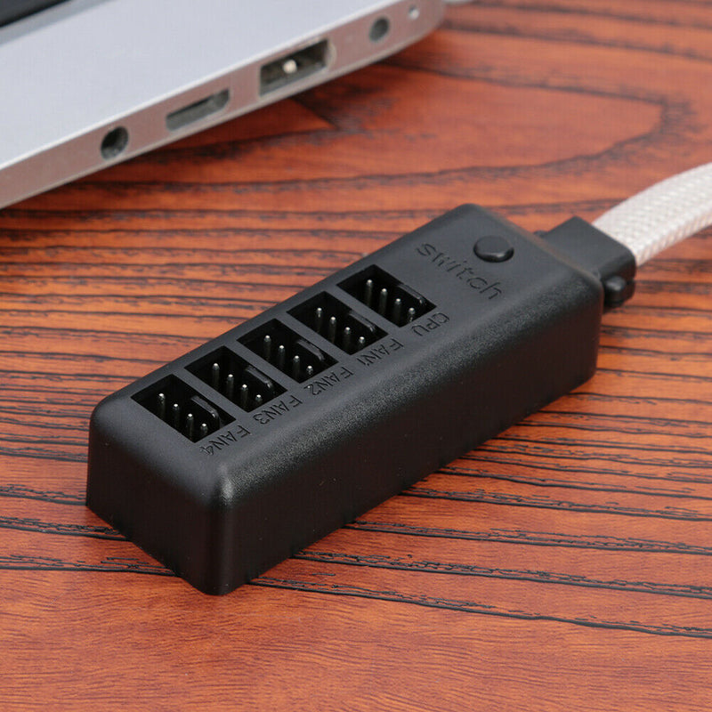 1 to 5 Multi Way Fan HUB 4Pin RGB Cooler Splitter Adapter for Desktop PC Case