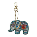 5Pcs Diy Full Special Shaped Diamond Painting Elephant Cartoon Keyring Keyc